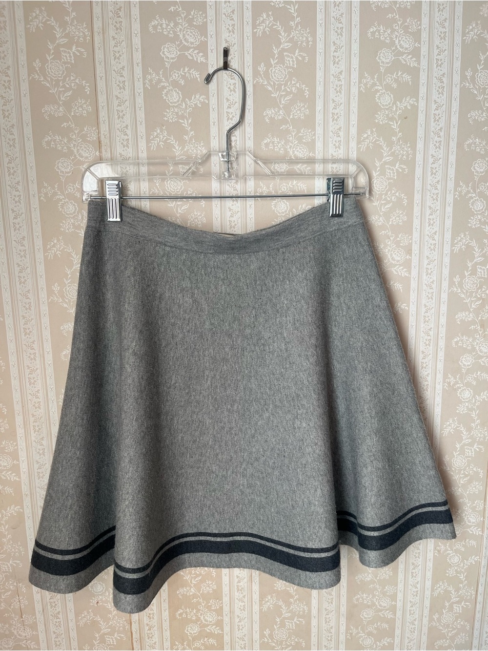 Scandi-core Wool-blend Skater-style A-Line Skirt in Gray by Purnell - Women’s 8